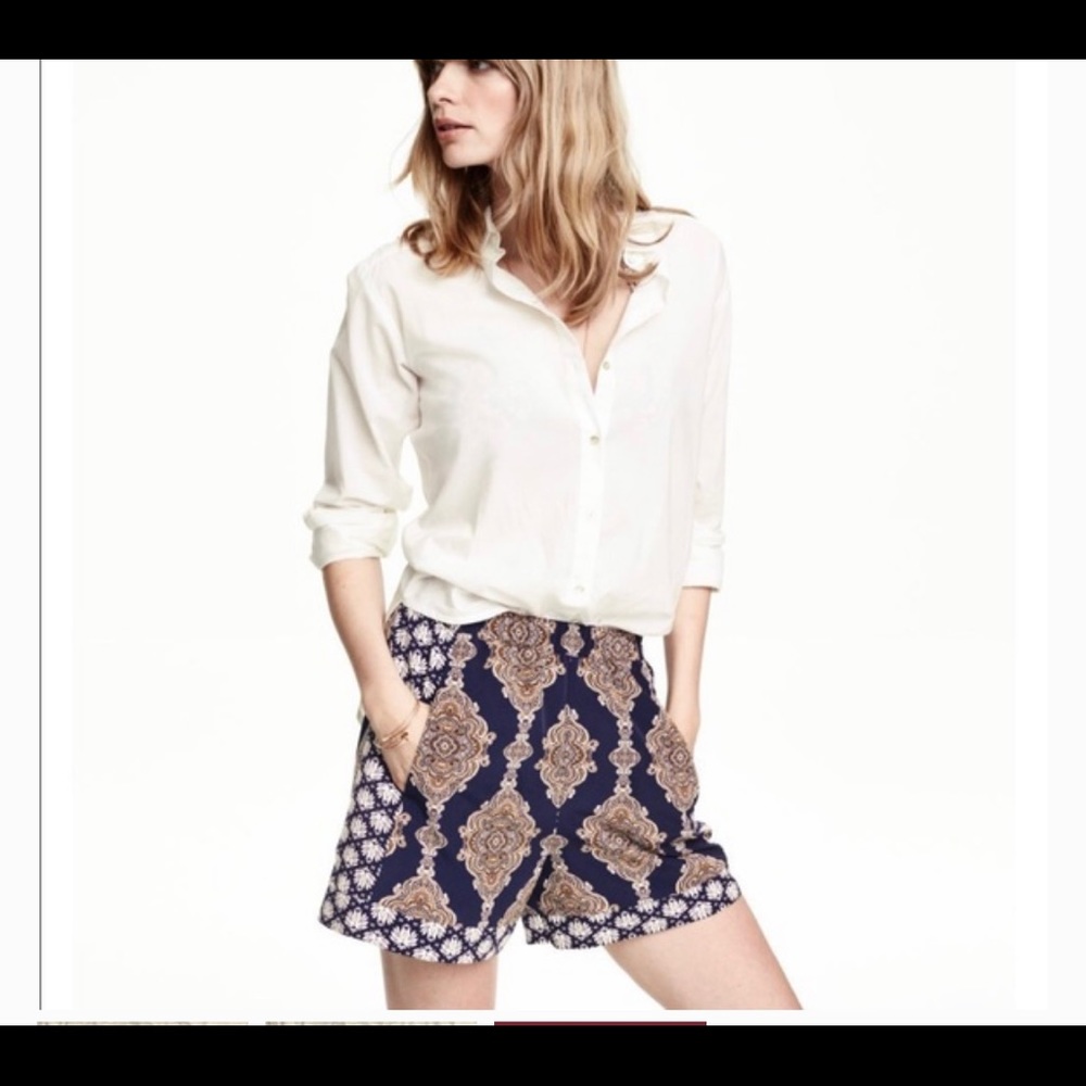 H&M Patterned High Waisted Boho Shorts